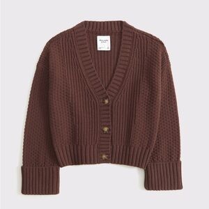 (NWT) The A&F Cameron Seed Stitch Cardigan - Chestnut